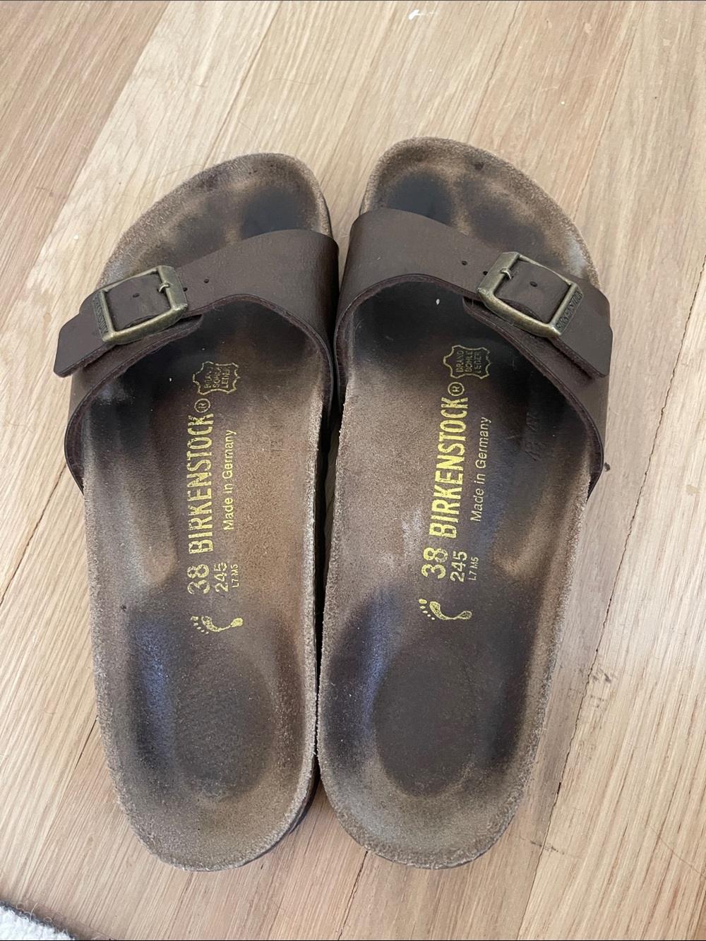 Birkenstock Madrid Brown Leather Sandals Size 38